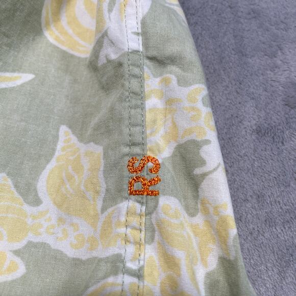 Reyn Spooner Hawaiian Shirt Men XL Green Yellow Inside Out Floral Vacation - Picture 6 of 9